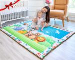 Moiré Baby 3D Paper Craft Animal Learning Baby Play Mat Extra Large 76 in. x 58 Padded ABC Crawling Carpet for Babies 3D Paper Craft Animal
